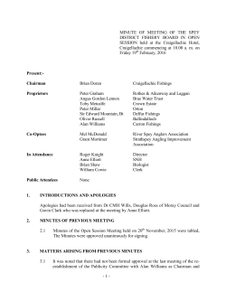 Minute of Spey Fishery Board Meeting 19th February 2016