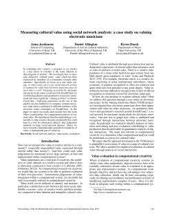 Measuring cultural value using social network analysis: a case study