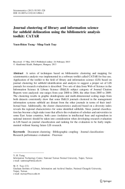 Journal clustering of library and information science for subfield