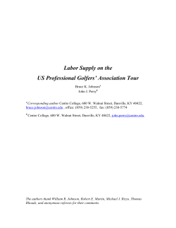 Labor Supply on the US Professional Golfers