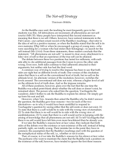 The Not-self Strategy