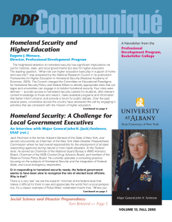 Homeland Security: A Challenge for Local Government Executives