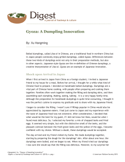Gyoza: A Dumpling Innovation - Digest: A Journal of Foodways and