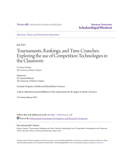 Tournaments, Rankings, and Time Crunches: Exploring the use of