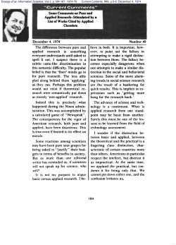 Some Comments on Pure and Applied Research -