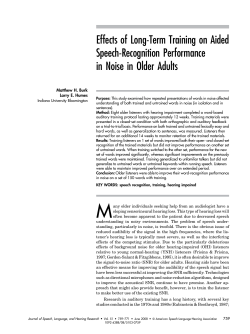 Effects of Long-Term Training on Aided Speech