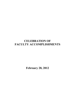 CELEBRATION OF FACULTY ACCOMPLISHMENTS