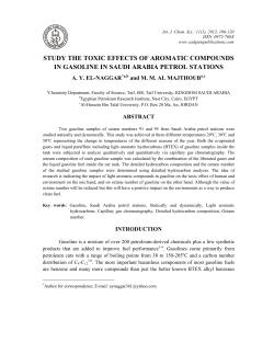 study the toxic effects of aromatic compounds in gasoline in saudi