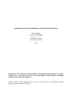 Authoritarian Survival, Resilience, and the Selectorate Theory