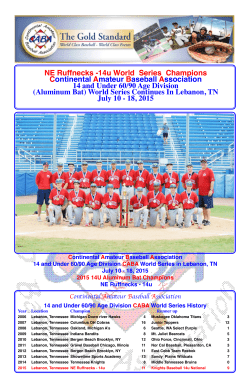 Fall News - 14U CABA World Series