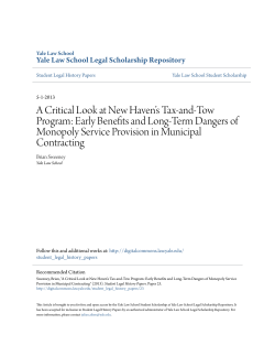 A Critical Look at New Haven`s Tax-and-Tow Program