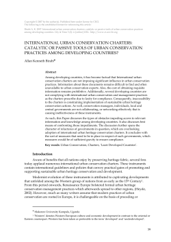 INTERNATIONAL URBAN CONSERVATION CHARTERS
