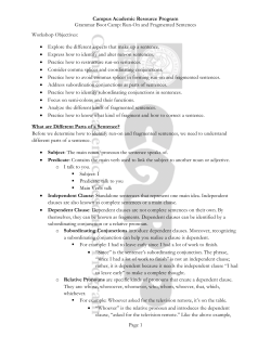 Run-On and Fragmented Sentences