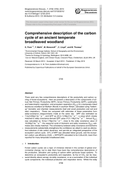 Comprehensive description of the carbon cycle of an ancient