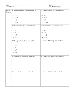 Radicals w/s #3 Perf
