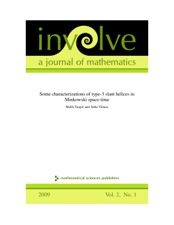 a journal of mathematics - Mathematical Sciences Publishers