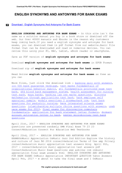 english synonyms and antonyms for bank exams pdf