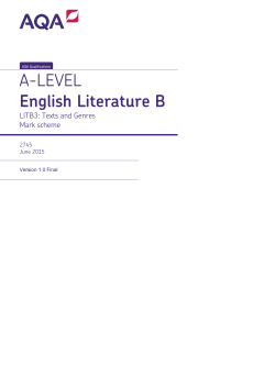 A-level English Literature B Mark scheme Unit 03 - Texts and