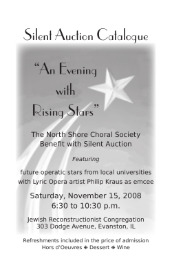 Silent Auction Catalogue - North Shore Choral Society