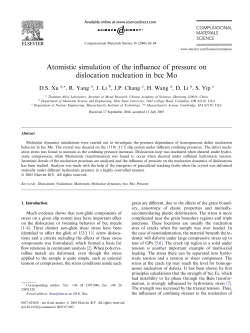 Atomistic simulation of the influence of pressure on dislocation