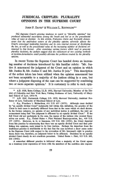 juridical cripples: plurality opinions in the supreme court