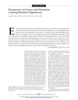 Perspective on Genes and Mutations Causing Retinitis