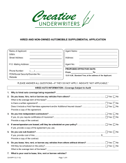 Hired/Non Owned - Creative Underwriters