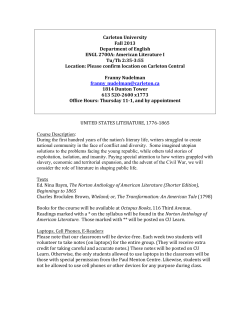 Carleton University Fall 2013 Department of English ENGL 2700A