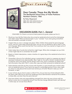 Dear Canada: These Are My Words