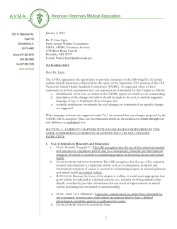 OIE Comments&mdash;(Terrestrial Animal Health)