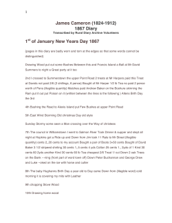James Cameron (1824-1912) 1867 Diary 1 of