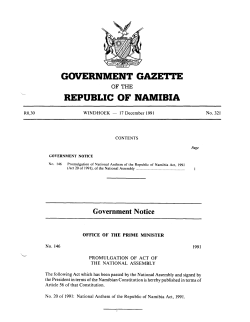 National Anthem of the Republic of Namibia Act, 1991