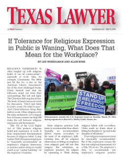 If Tolerance for Religious Expression in Public is Waning, What