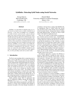 SybilInfer: Detecting Sybil Nodes using Social