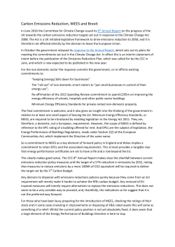 Carbon Emissions Reduction, MEES and Brexit