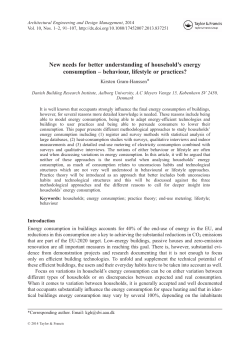 New needs for better understanding of household`s energy