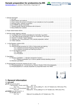 Sample preparation for proteomics by MS.