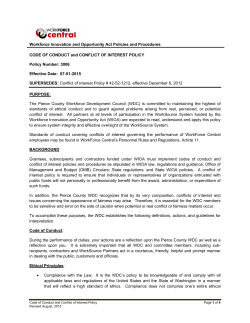 Code of Conduct and Conflict of Interest Policy