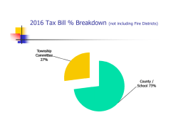2016 Tax Bill % Breakdown (not including Fire Districts)