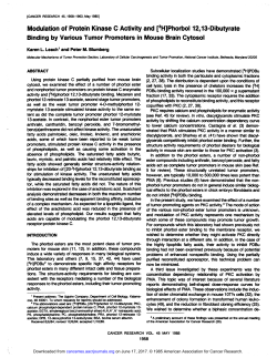 Modulation of Protein Kinase C Activity and [3H