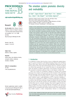 The emotion system promotes diversity and evolvability - (BORA)