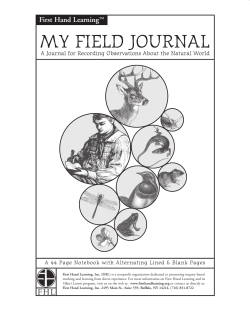 my field journal - First Hand Learning