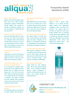 FAQ - allqua water