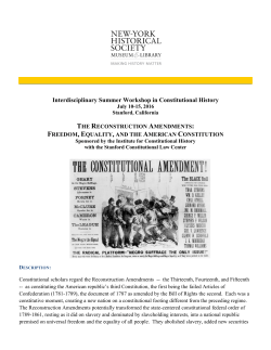 Interdisciplinary Summer Workshop in Constitutional