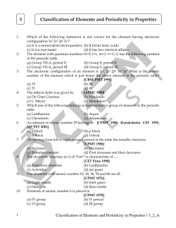 3 Classification of Elements and Periodicity in Properties