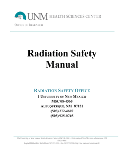 Radiation Safety Manual - UNM Health Sciences Center