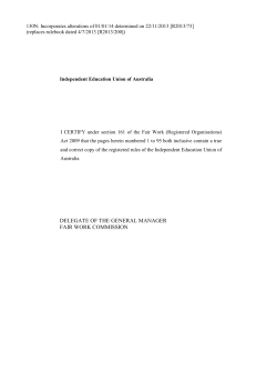 IEUA Rules - IEU Vic/Tas