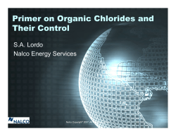 Organic Chlorides - Crude Oil Quality Association