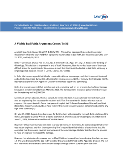A Viable Bad Faith Argument Comes To NJ