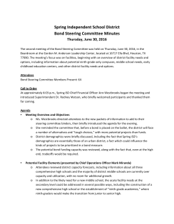Spring Independent School District Bond Steering Committee Minutes